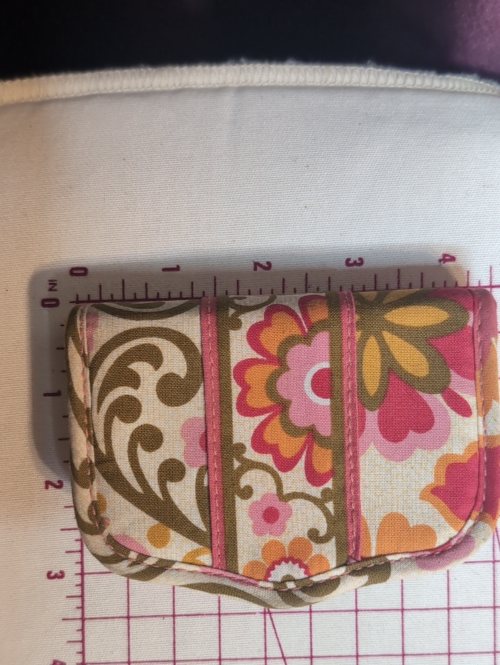 Vera Bradley Pink Floral Stripe Card Wallet